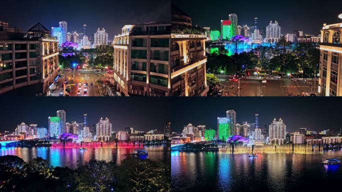 柳州城市夜景航拍