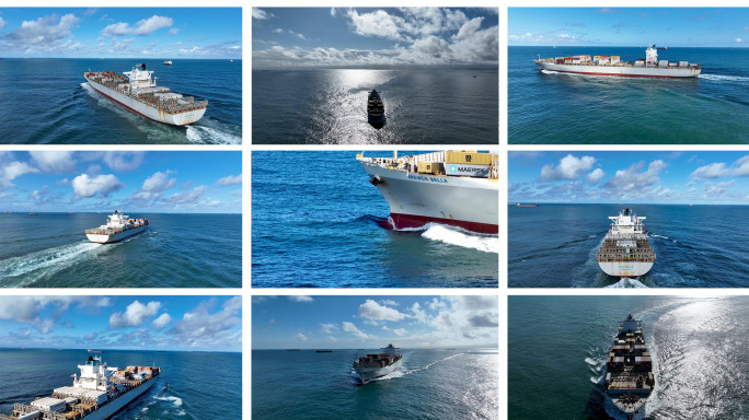 【4K】轮船 船 集装箱货轮海上航行
