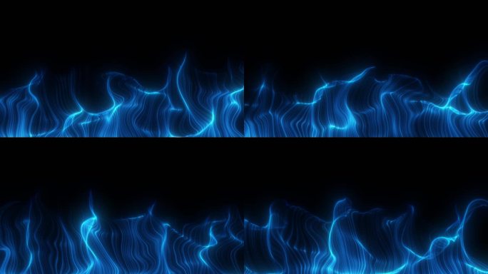 蓝色科技粒子火焰光带燃烧ae模板工程文件