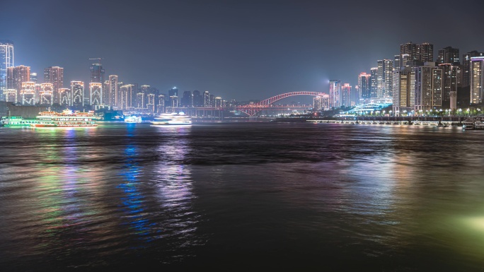 8K重庆城市夜景延时风光空镜头