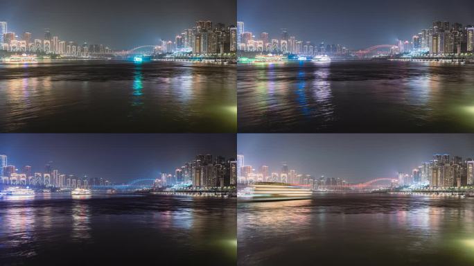 8K重庆城市夜景延时风光空镜头