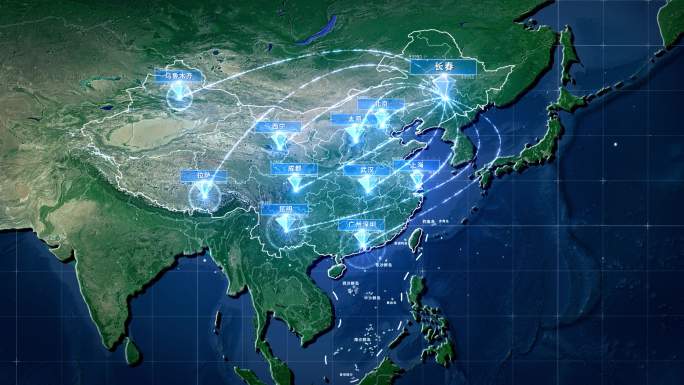 吉林长春辐射全国全球地图