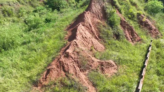 临沂郯城地震断裂带地貌景观航拍