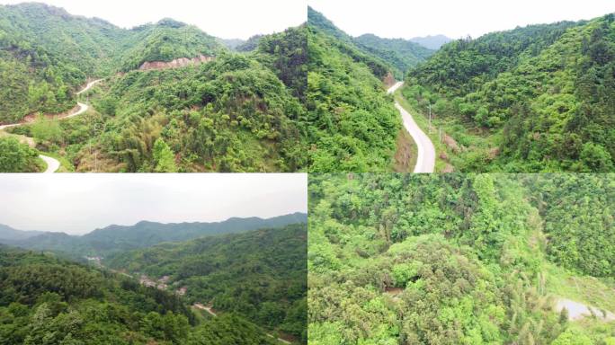 12-航拍舒城大别山盘山路风景