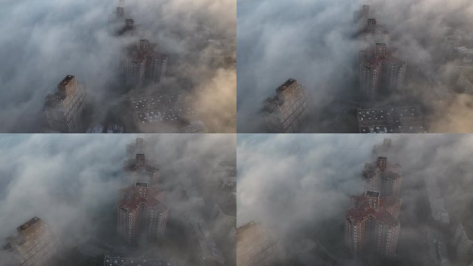 云中高层公寓的航拍照片