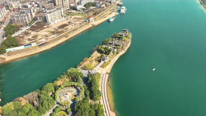 衡阳市地标石鼓书院航拍大景