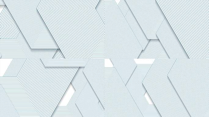 蓝白线性六边形抽象几何运动设计