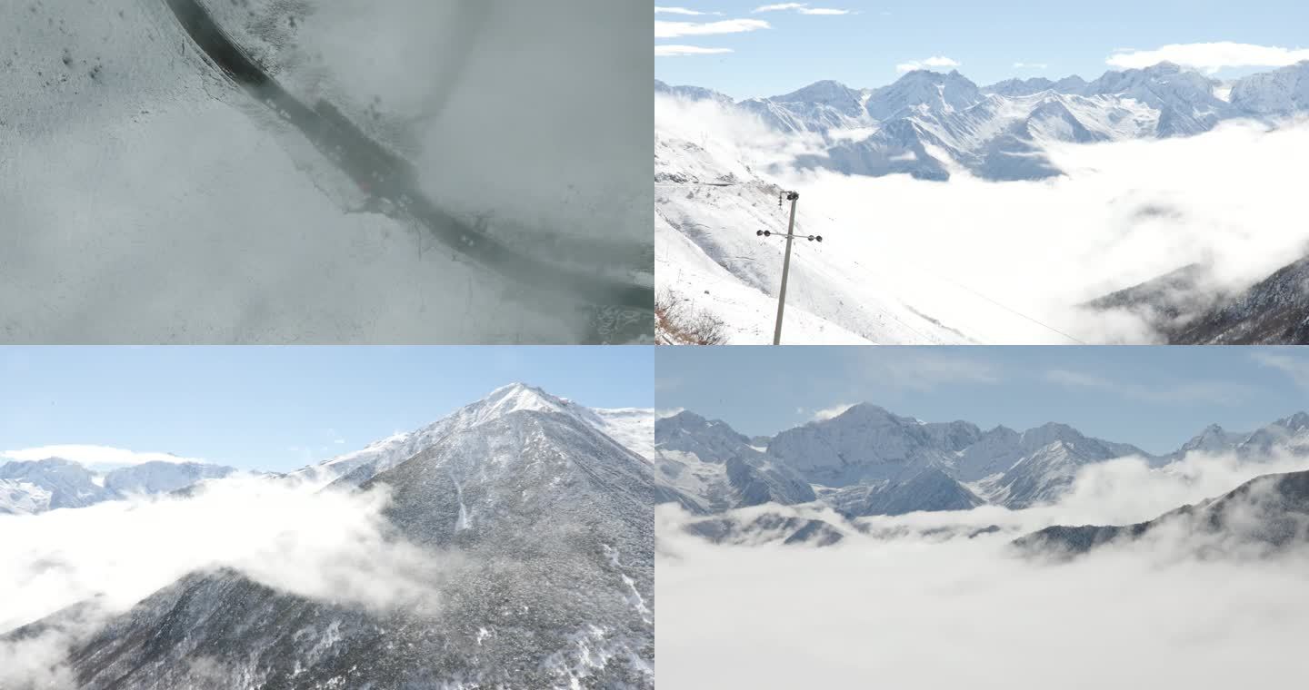巴朗山大雪浓雾素材（4k)