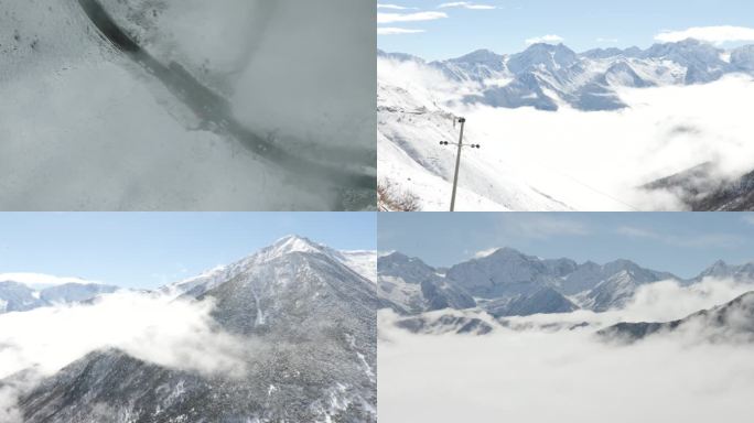 巴朗山大雪浓雾素材（4k)