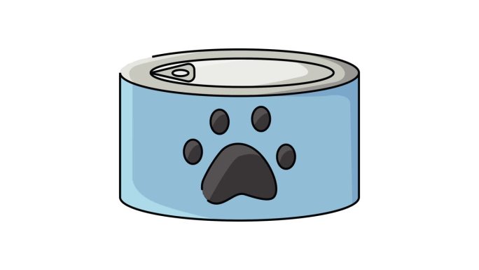 动画图标形成罐头猫粮