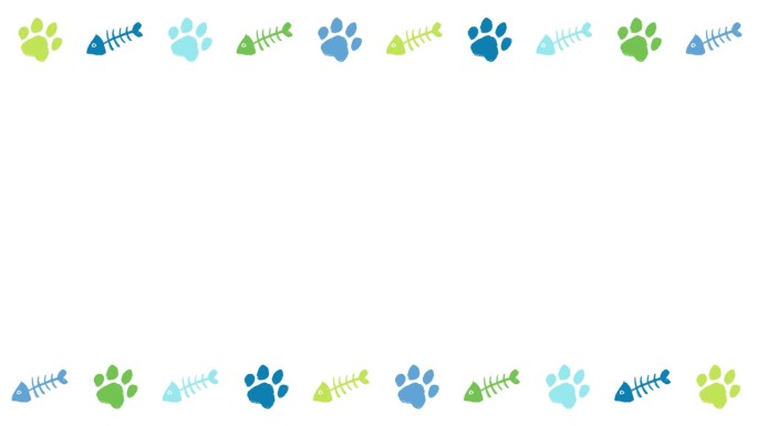 猫脚印装饰(10秒循环)蓝色、绿色