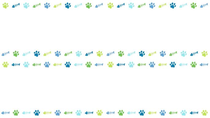 猫脚印装饰(10秒循环)蓝色、绿色