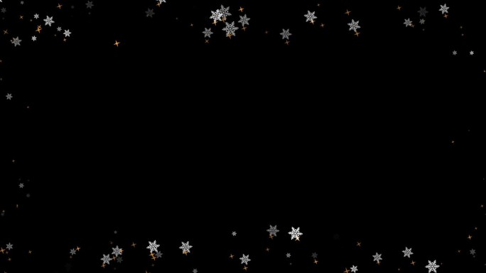 纹理雪花和星星在黑色