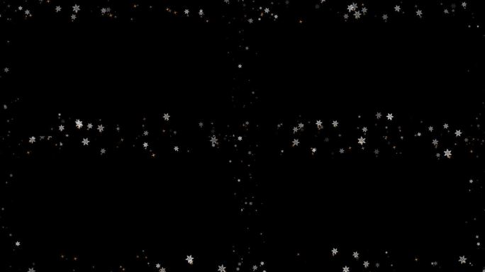 纹理雪花和星星在黑色