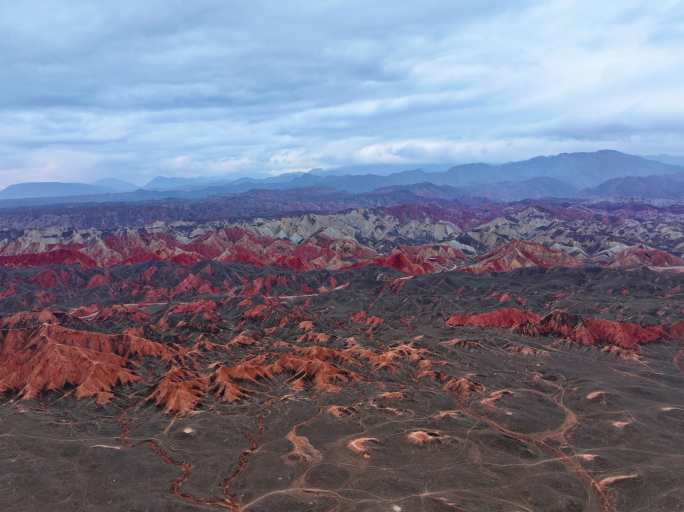 甘肃张掖七彩丹霞地貌航拍延时