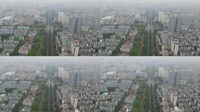 下雨天城市能见度 云雾  广东中山