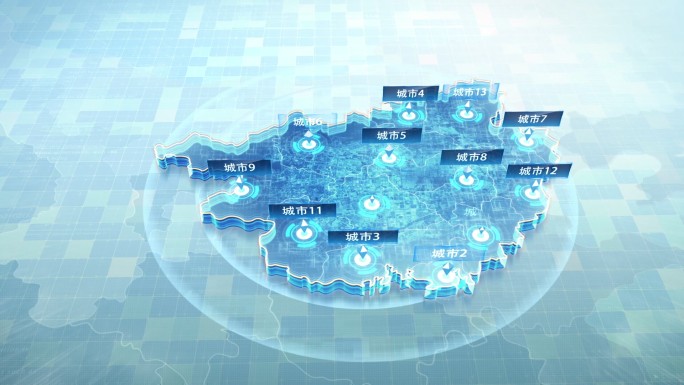 浅色全国各省市科技区位地图 -广西