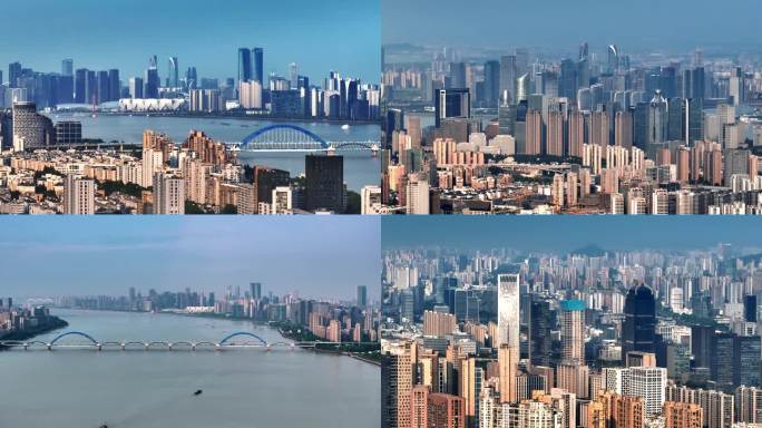 杭州市城市建筑地标长焦4k高清素材