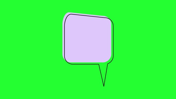 紫色的思想气泡在绿色屏幕色度键背景