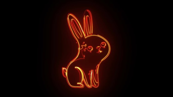 兔子描边轮廓线条发光