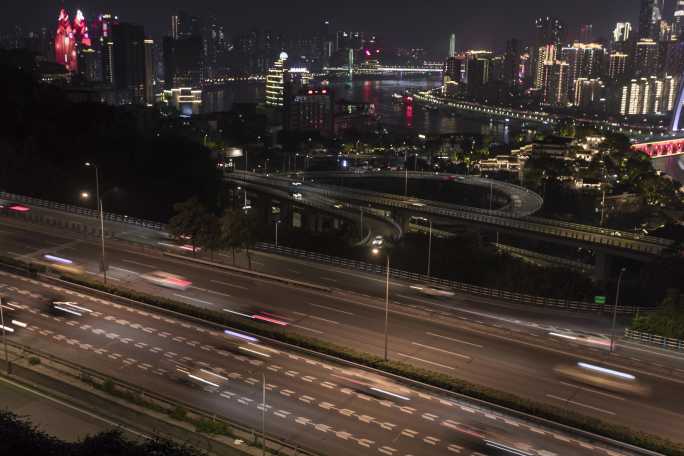 夜间车流延时