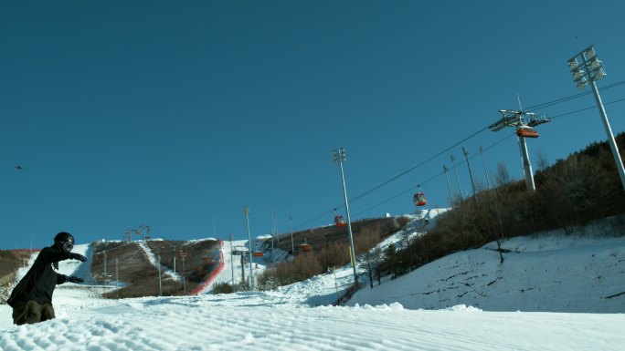 慢镜头滑雪空中翻转技巧高清4K