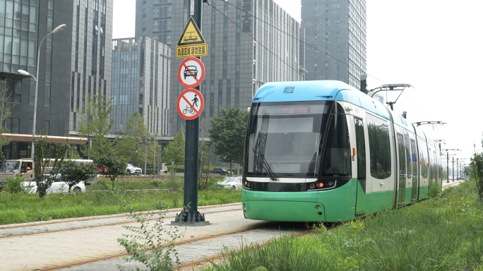 多角度北京亦庄新城有轨电车T1线4k