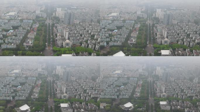 下雨天城市能见度 云雾  广东中山