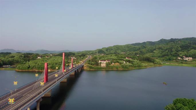 22-航拍舒城大桥美丽乡村风景