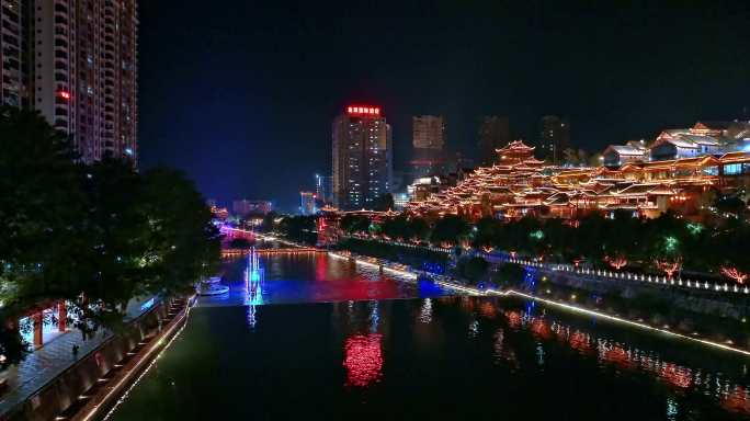 湖北宣恩  大缰倒飞 一镜到底 城市夜景