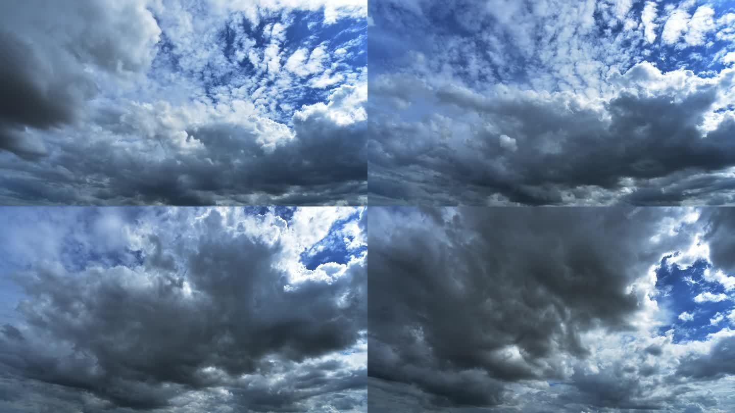 风暴云时间变化穿云霞云朵彩云太阳光时间流