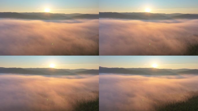 朝阳日出-森林群山-晨雾-天然氧吧