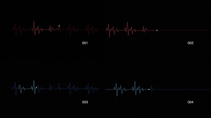 心电图心率 心跳停止直线4组4K