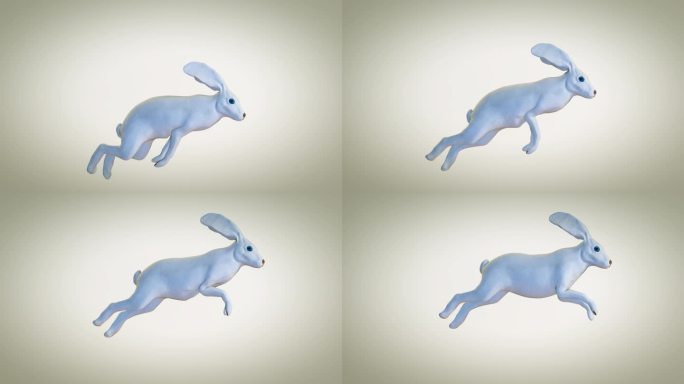 蓝眼睛白兔跑，复活节彩蛋找，循环