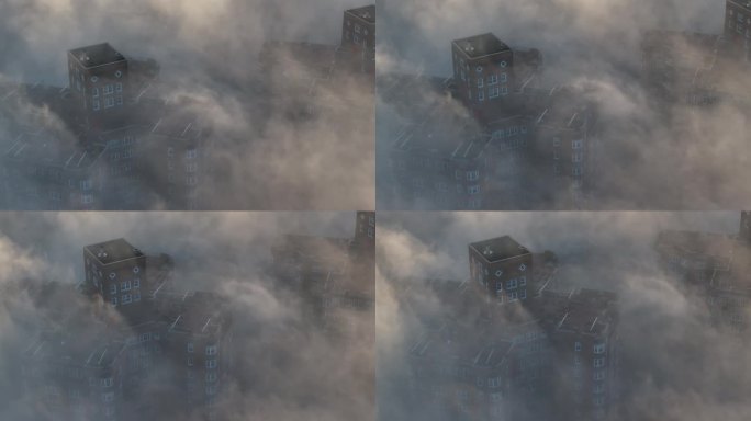 云中高层公寓的航拍照片