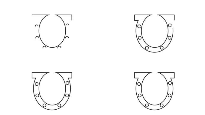 动画视频的素描形成一个马蹄铁