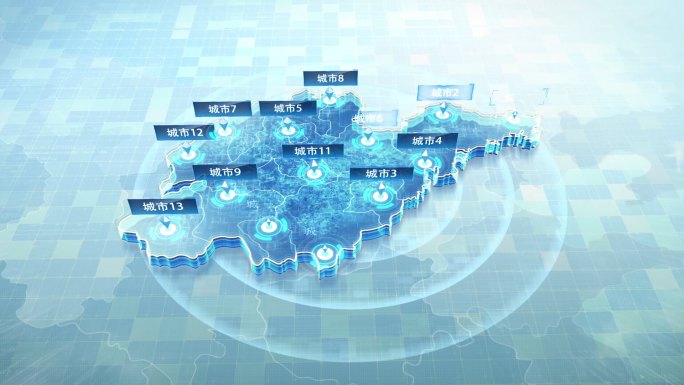 浅色全国各省市科技区位地图 -山东