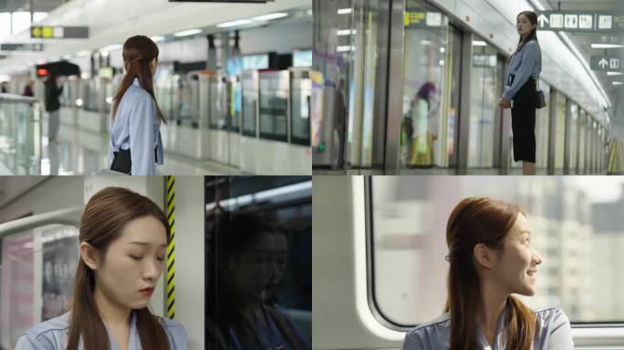 等地铁的女孩 坐地铁 白领上班 挫折沮丧
