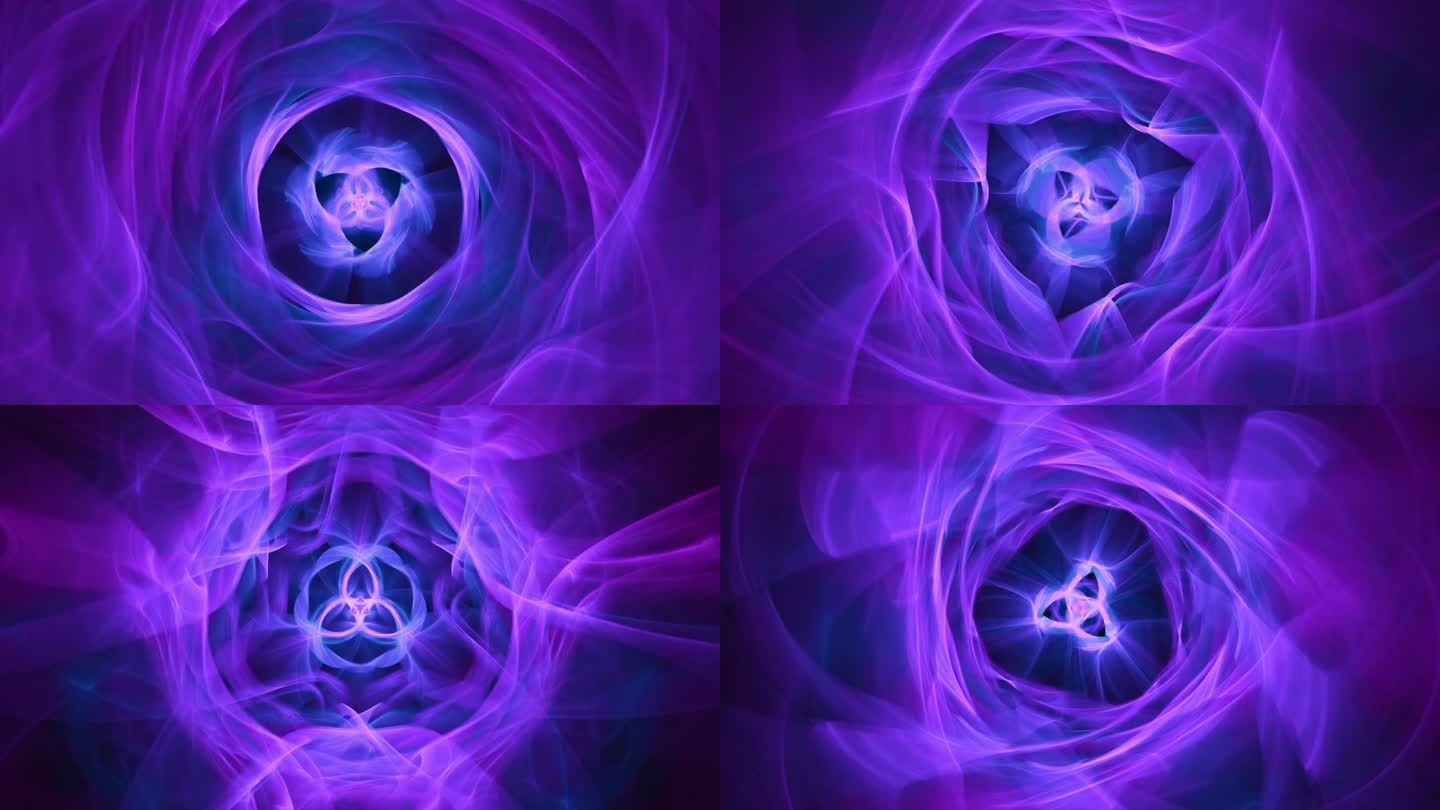 催眠动作迷离曼陀罗无缝循环迷离复杂流动几何分形抽象出神入迷，VJ音乐视觉节拍旋涡。