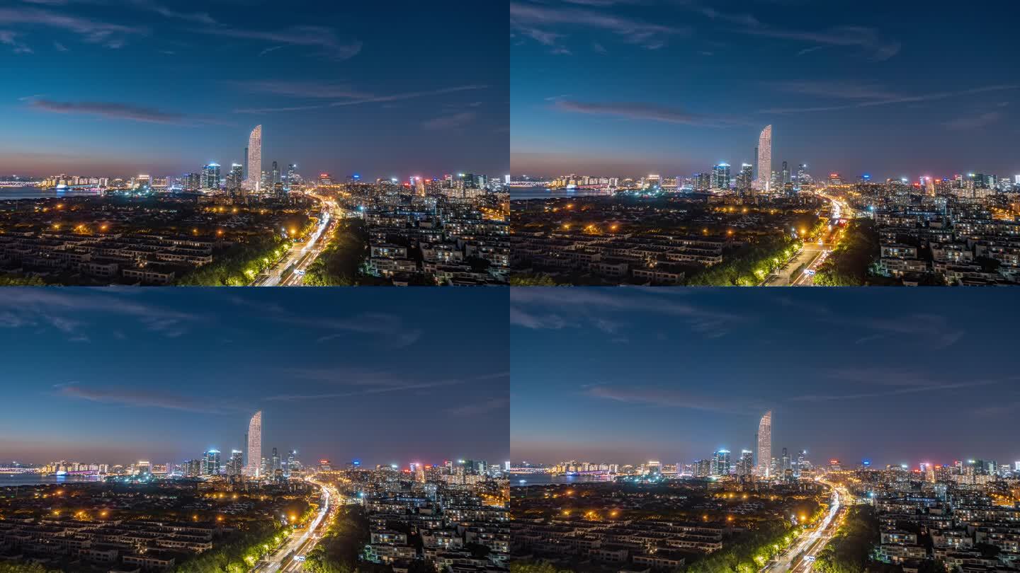 苏州九龙仓车流夜景延时