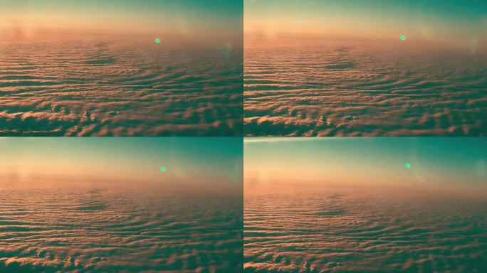 超清云海云层飞机视角延时摄影