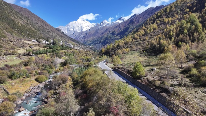 四姑娘山长坪沟秋景航拍