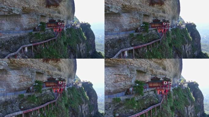 航拍福建悬空寺漳州平和灵通岩青云寺