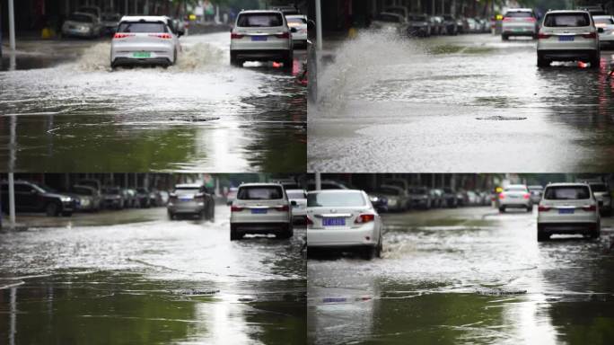 降雨城市积水 广东中山市