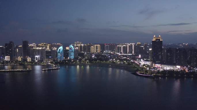 湛江赤坎金沙湾海岸 高楼夜景