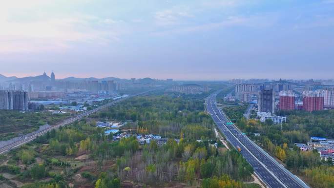 航拍枣庄京台高速新修路段