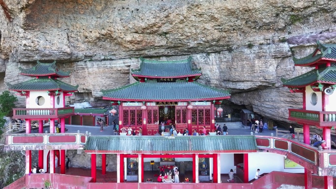 航拍福建悬空寺漳州平和灵通岩青云寺