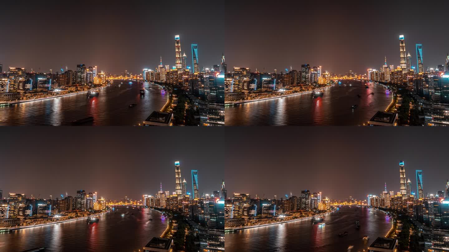 上海黄浦江两岸夜景延时