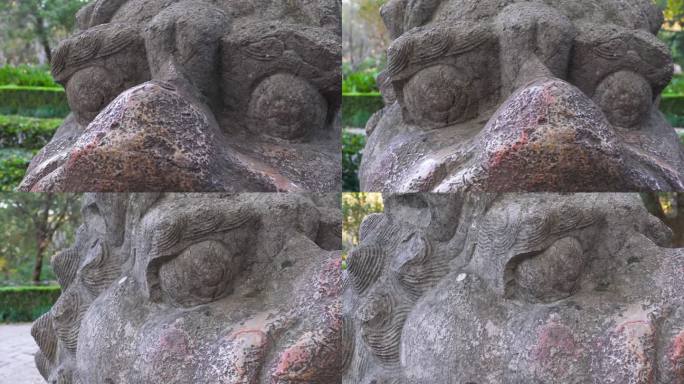 南京明孝陵风景区石象路石狮子雕塑