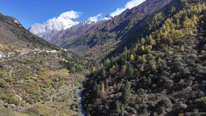 四姑娘山长坪沟秋景航拍